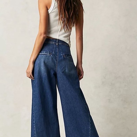 NWT - Free People - We The Free - Equinox Denim Trousers - 28 - Picture 2 of 7